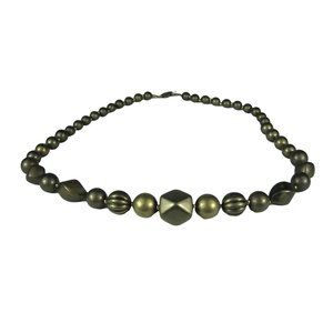 Beaded Necklace Strand 25 inch Bronzetone Vintage Women Box Clasp Graduating